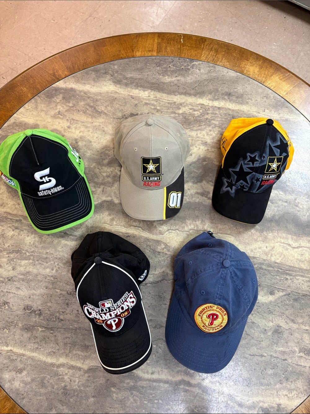 Racing-Phillies mixed collection of hats